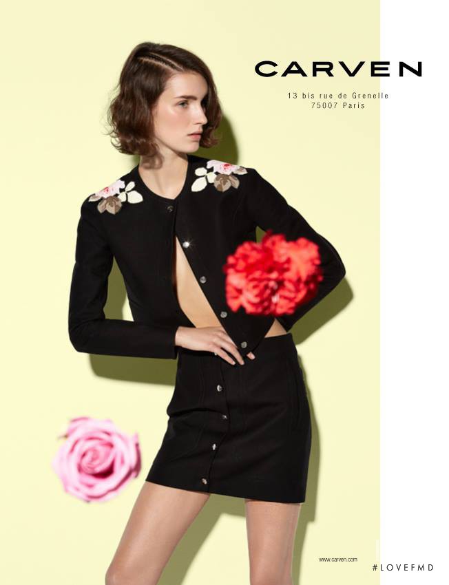 Marte Mei van Haaster featured in  the Carven advertisement for Spring/Summer 2014