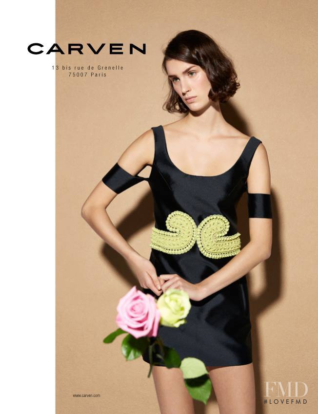 Marte Mei van Haaster featured in  the Carven advertisement for Spring/Summer 2014