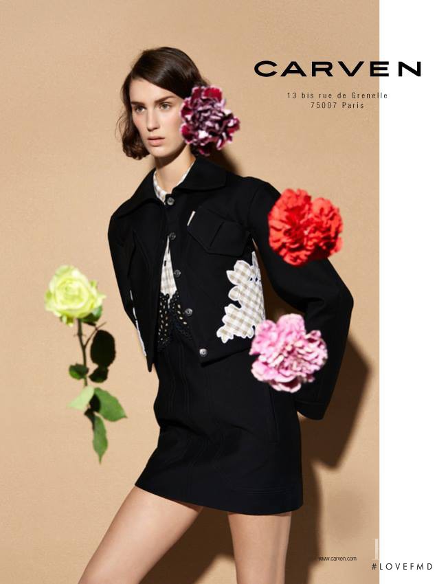 Marte Mei van Haaster featured in  the Carven advertisement for Spring/Summer 2014