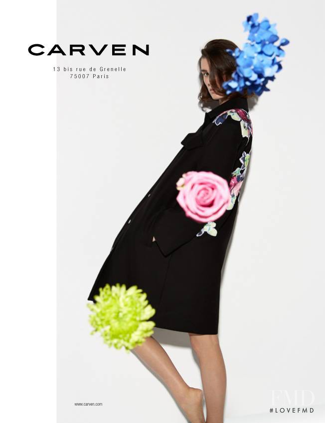 Marte Mei van Haaster featured in  the Carven advertisement for Spring/Summer 2014