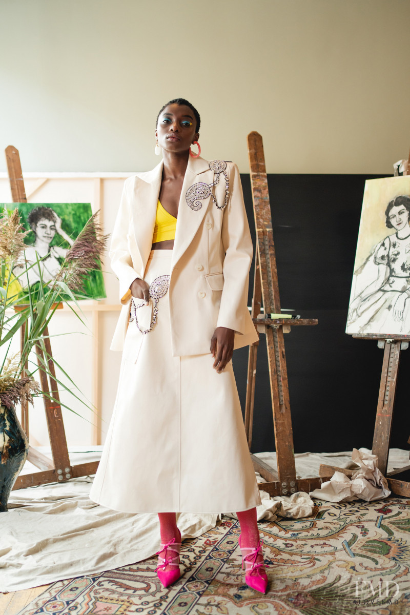 Michelle Enoch featured in  the Bibhu Mohapatra lookbook for Spring/Summer 2021
