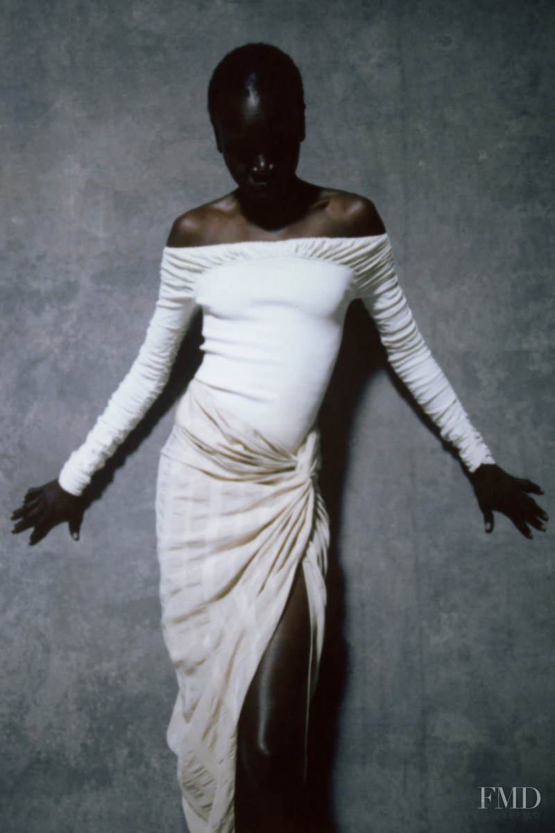 Alek Wek featured in  the Khaite lookbook for Spring/Summer 2021