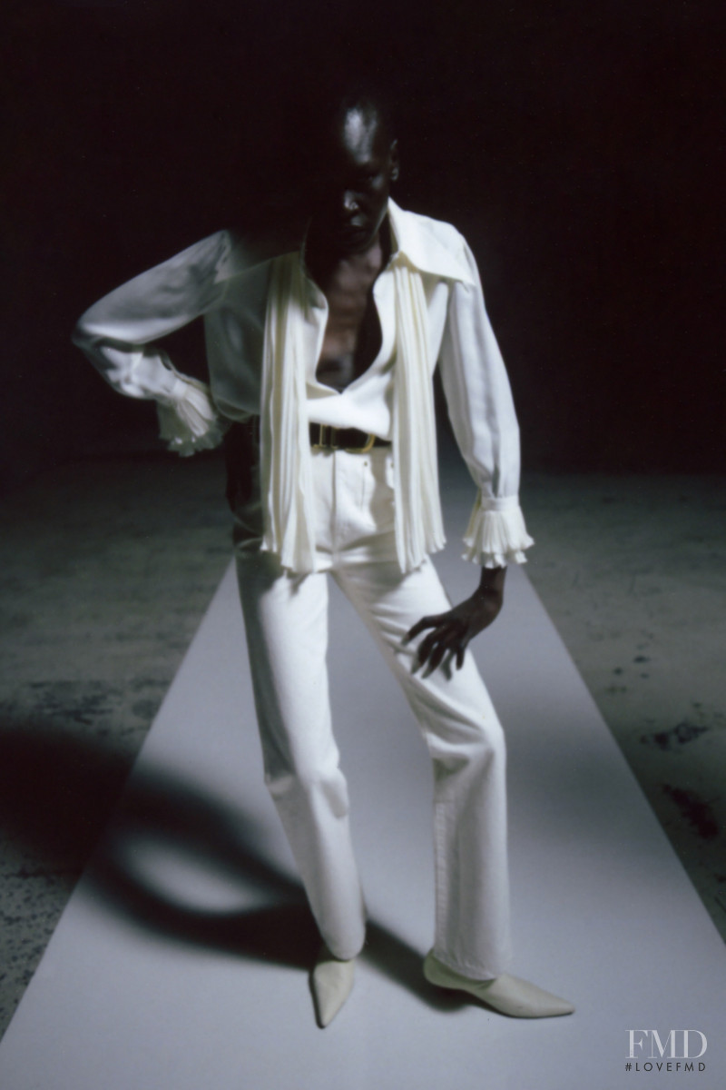 Alek Wek featured in  the Khaite lookbook for Spring/Summer 2021