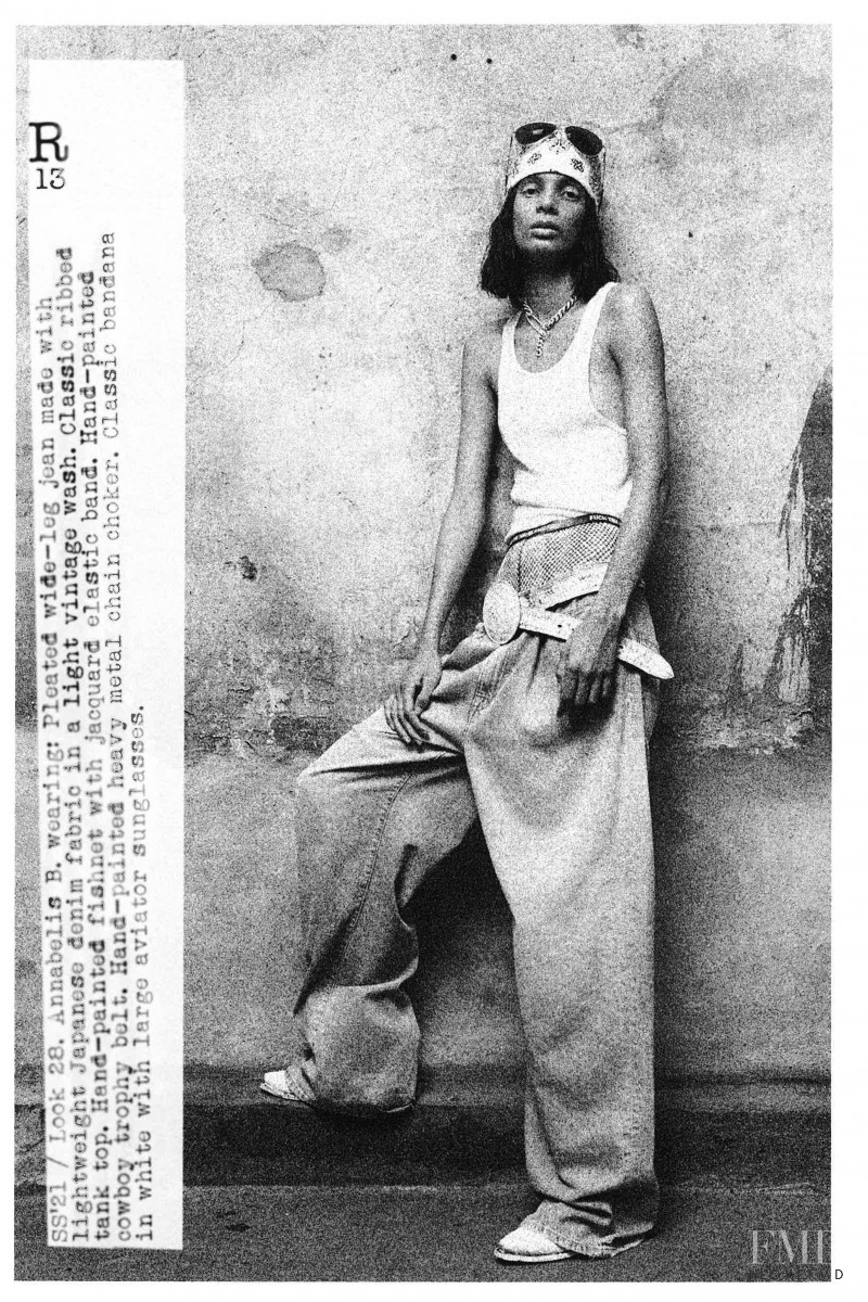 Annibelis Baez featured in  the R13 lookbook for Spring/Summer 2021