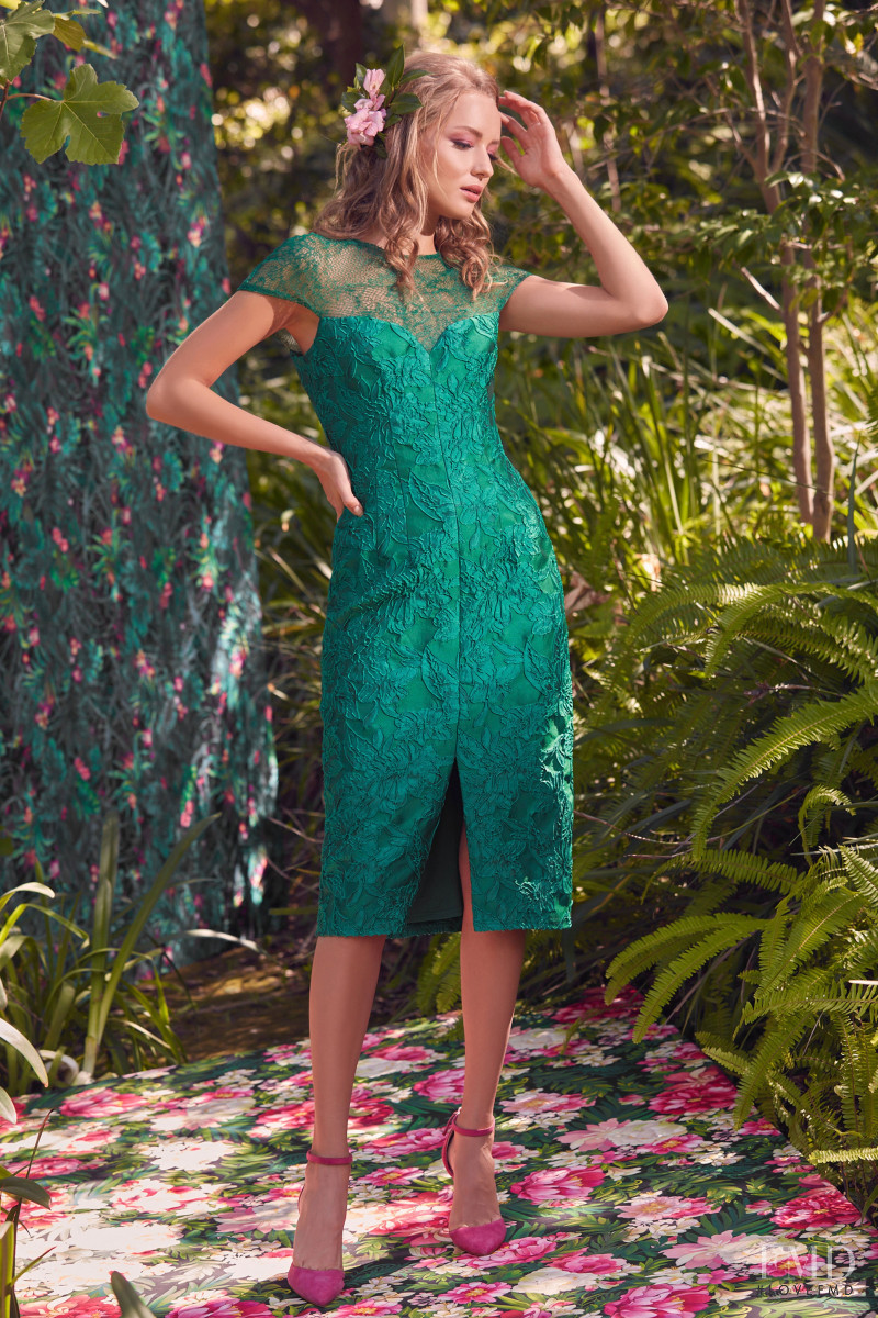 Desali Lada featured in  the Tadashi Shoji lookbook for Spring/Summer 2021