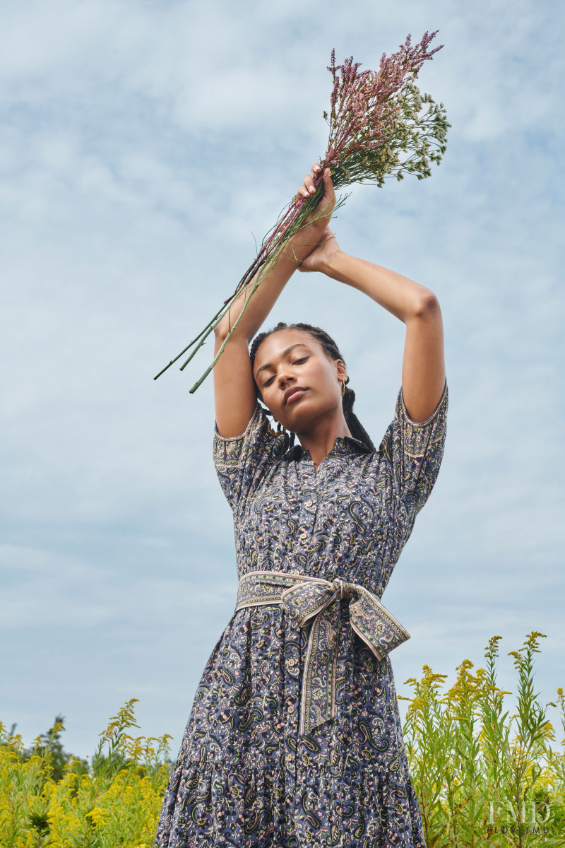 Ange-Marie Moutambou featured in  the Veronica Beard lookbook for Spring/Summer 2021