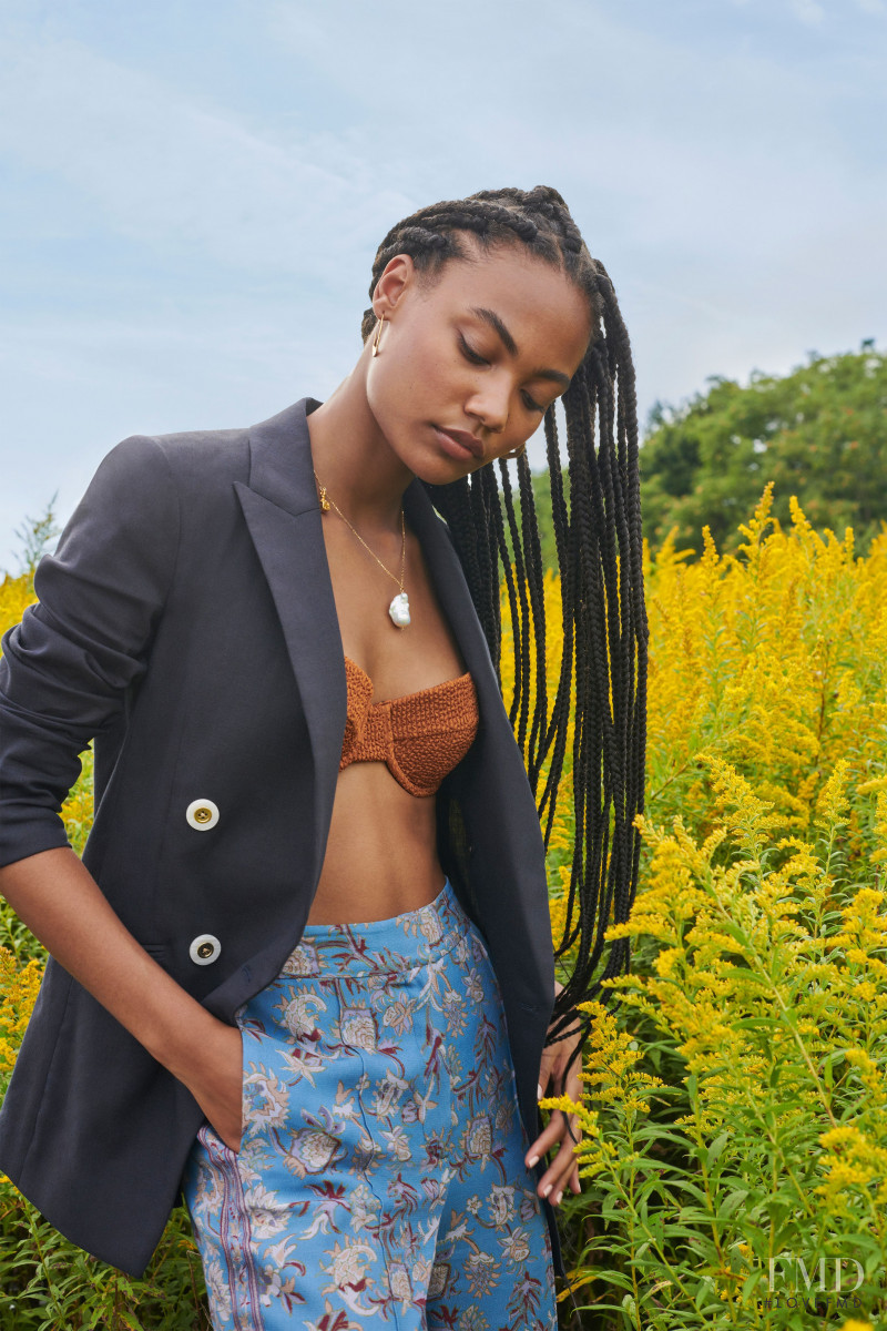 Ange-Marie Moutambou featured in  the Veronica Beard lookbook for Spring/Summer 2021