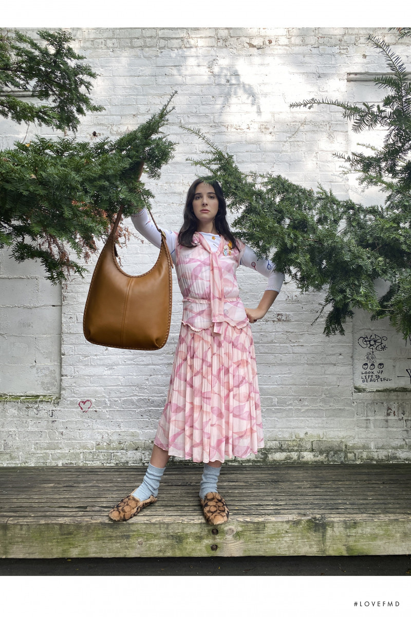 Hari Nef featured in  the Coach lookbook for Spring/Summer 2021