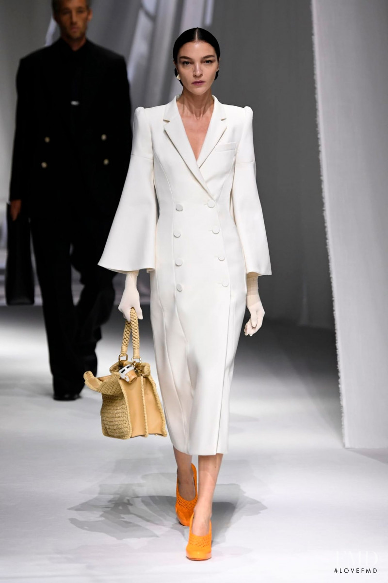 Mariacarla Boscono featured in  the Fendi fashion show for Spring/Summer 2021