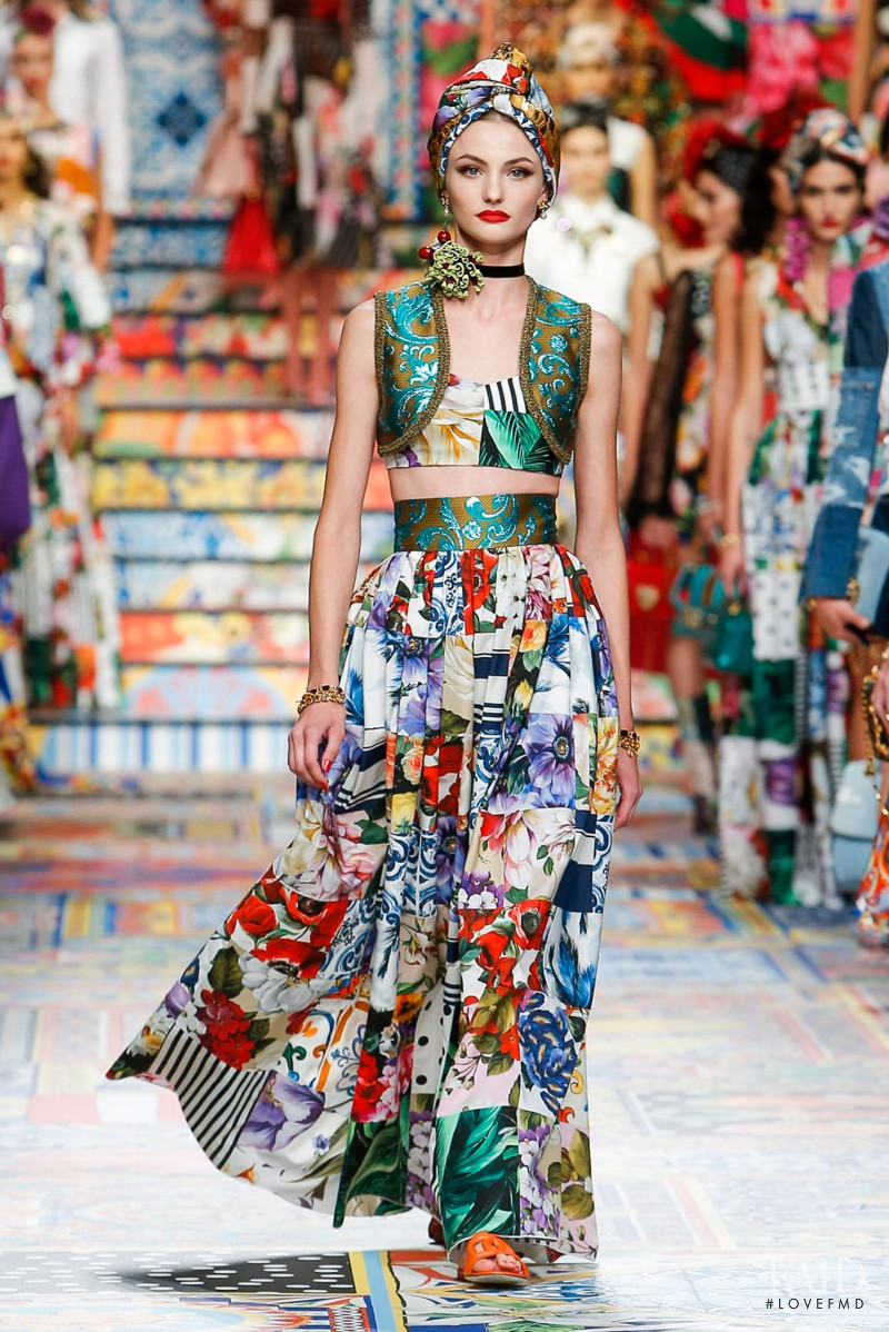 Paula Cioltean featured in  the Dolce & Gabbana fashion show for Spring/Summer 2021