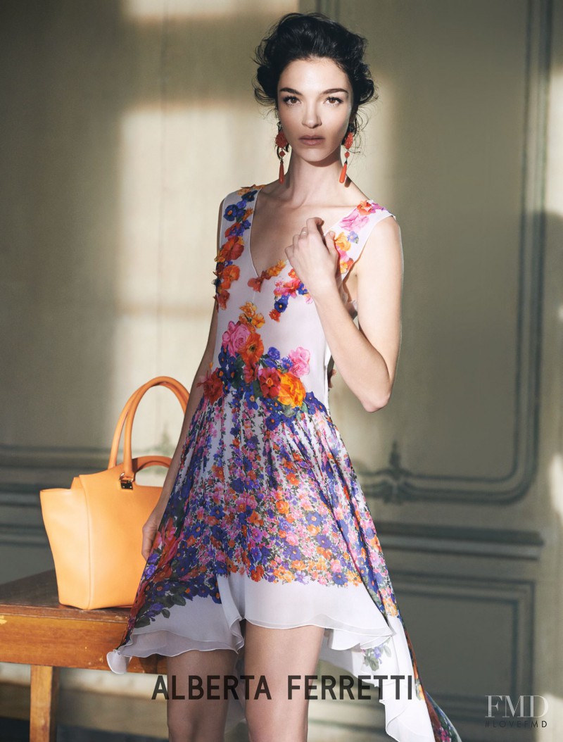 Mariacarla Boscono featured in  the Alberta Ferretti advertisement for Spring/Summer 2014