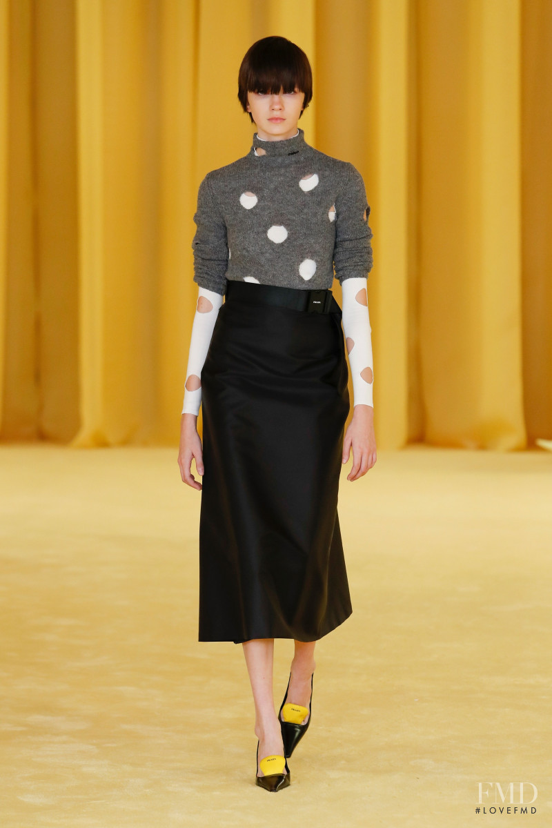 Evelina Grinberga featured in  the Prada fashion show for Spring/Summer 2021