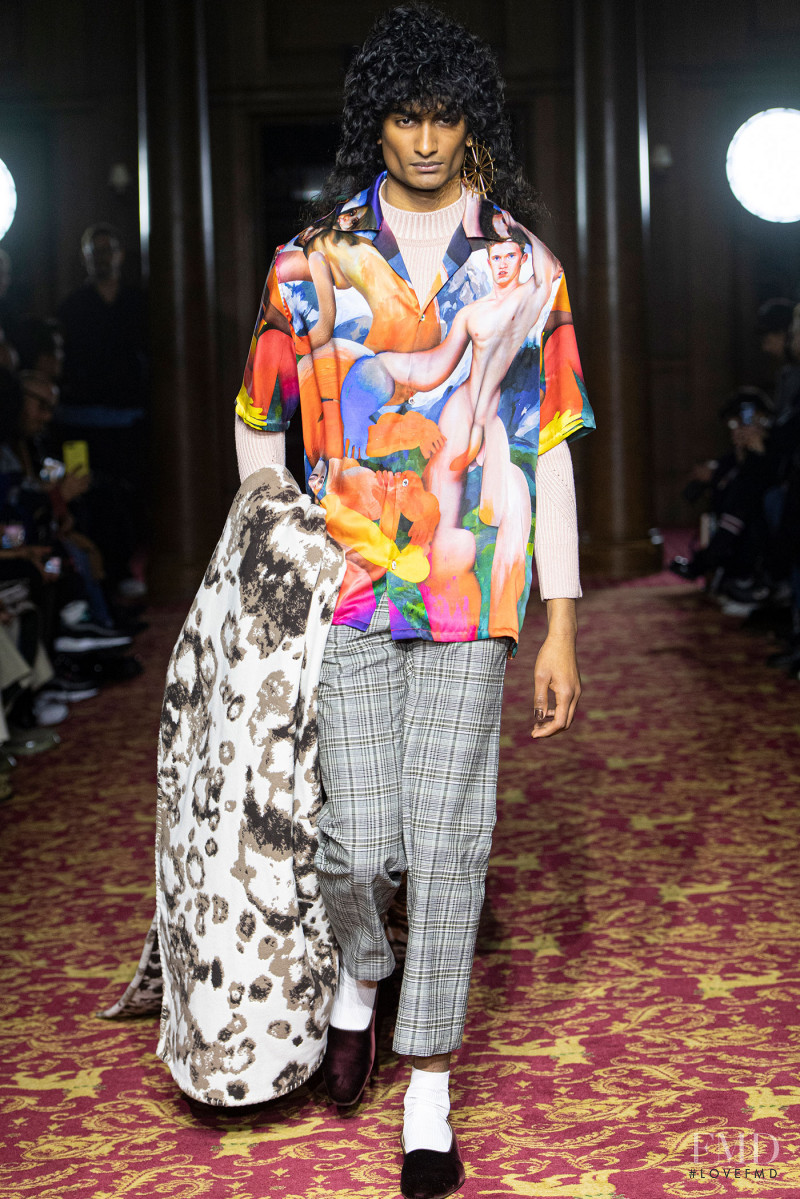 Rishi Robin featured in  the Edward Crutchley fashion show for Spring/Summer 2022