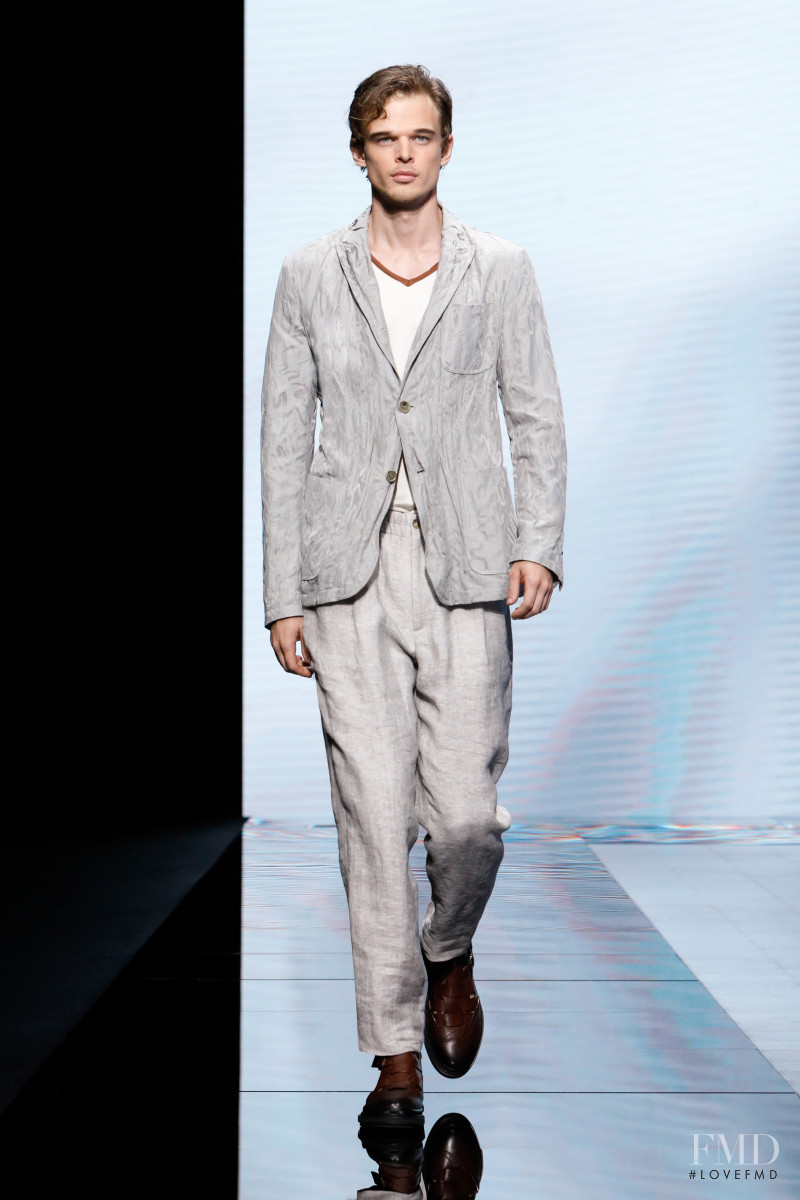 Andre Bona featured in  the Giorgio Armani fashion show for Spring/Summer 2021