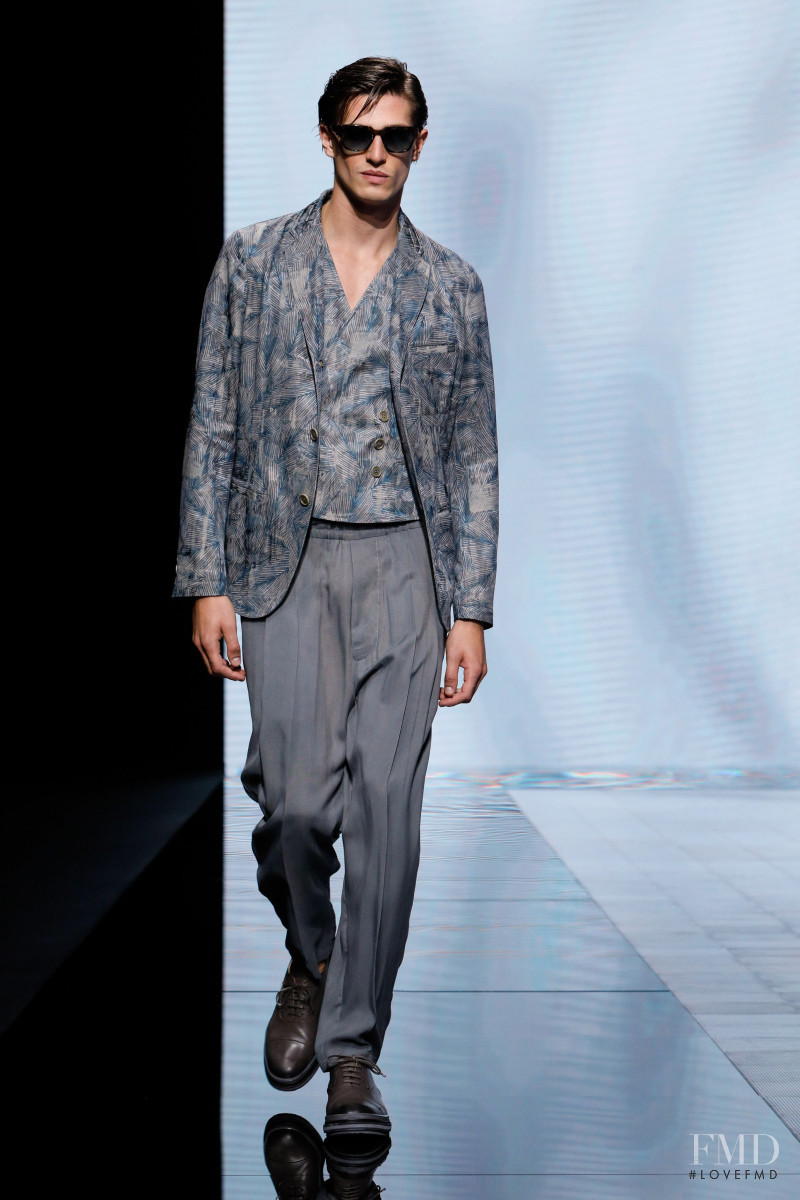 Edoardo Sebastianelli featured in  the Giorgio Armani fashion show for Spring/Summer 2021