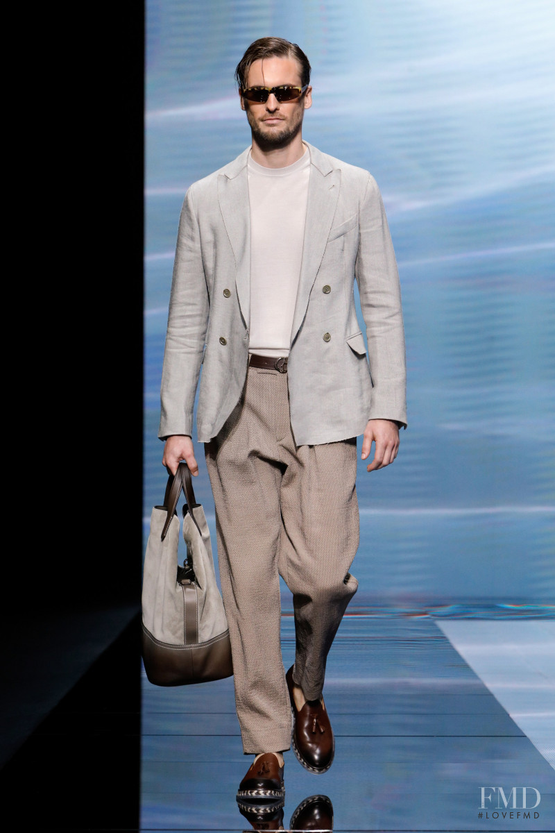 Maxime Daunay featured in  the Giorgio Armani fashion show for Spring/Summer 2021