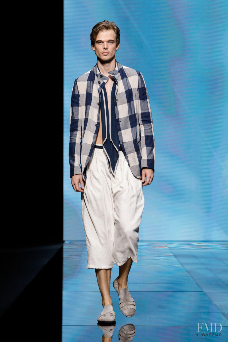 Andre Bona featured in  the Giorgio Armani fashion show for Spring/Summer 2021