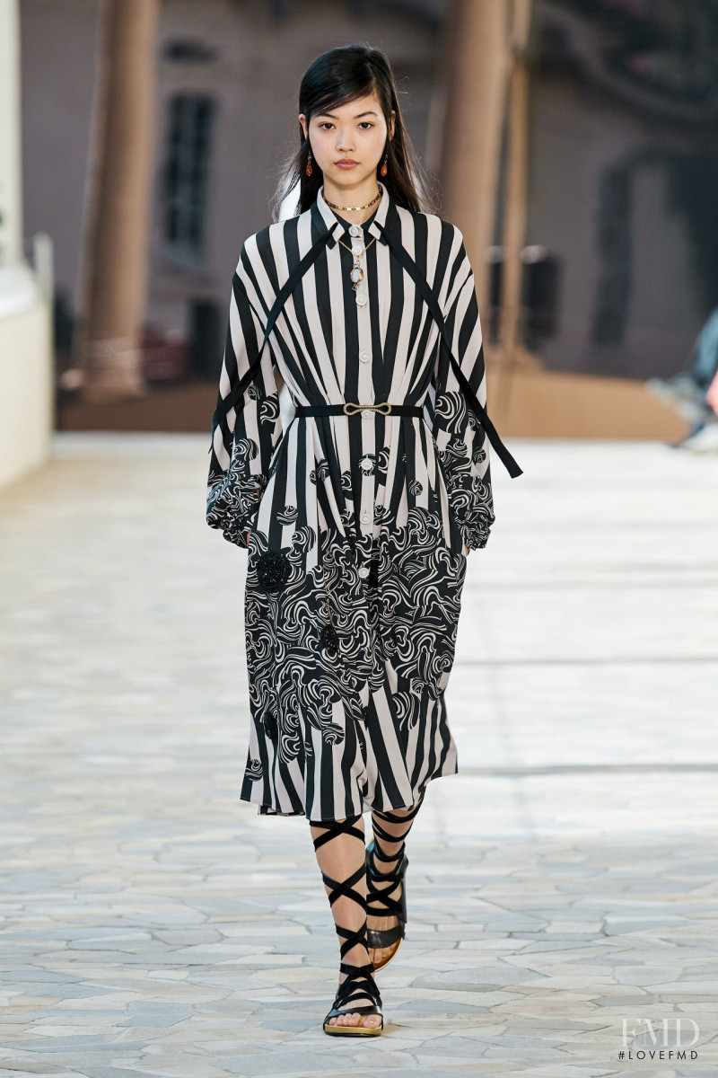 Mika Schneider featured in  the Ports 1961 fashion show for Spring/Summer 2021