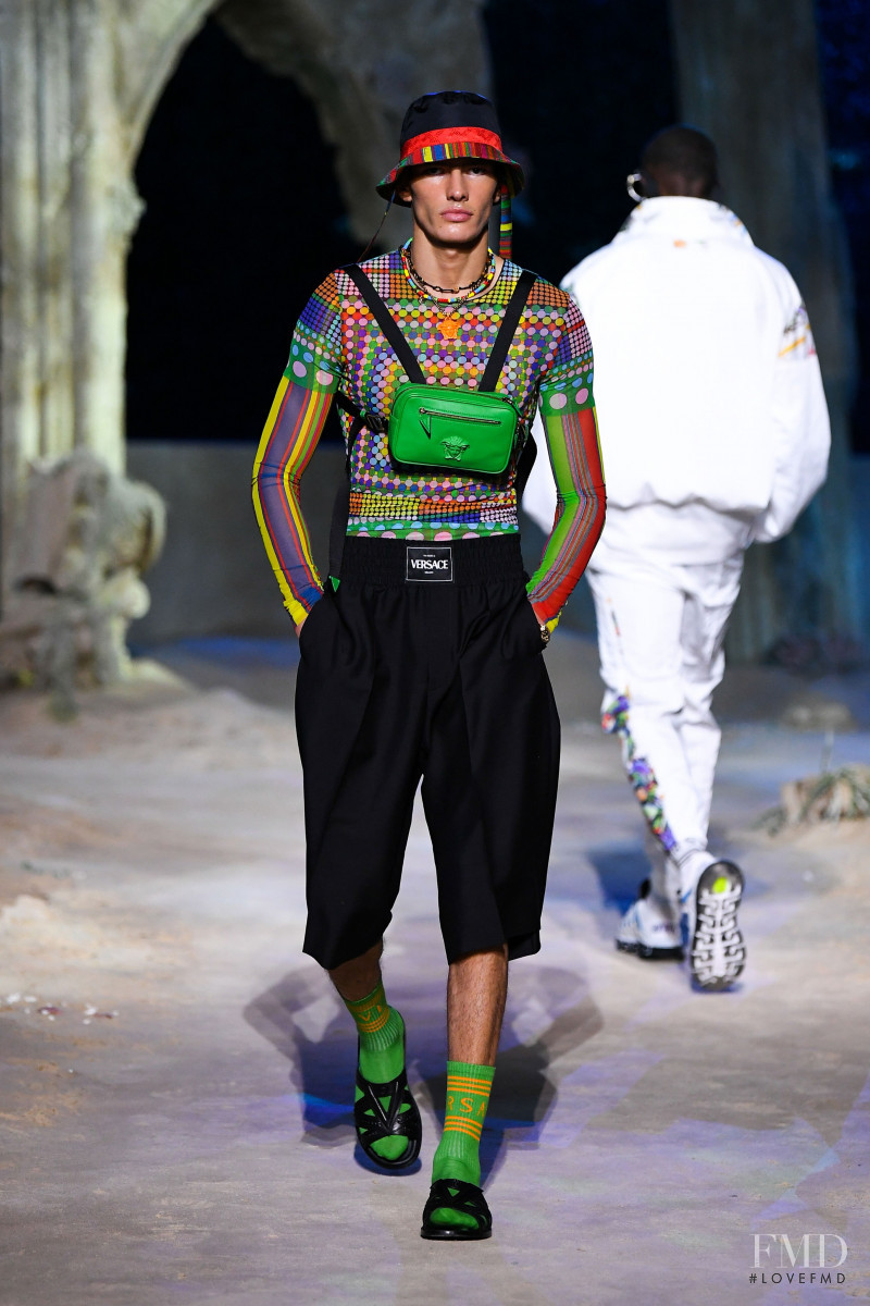 Islam Dulatov featured in  the Versace fashion show for Spring/Summer 2021