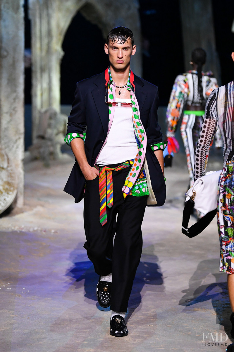 David Trulik featured in  the Versace fashion show for Spring/Summer 2021