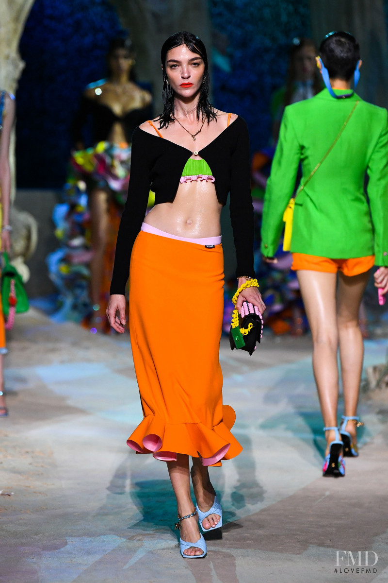 Mariacarla Boscono featured in  the Versace fashion show for Spring/Summer 2021