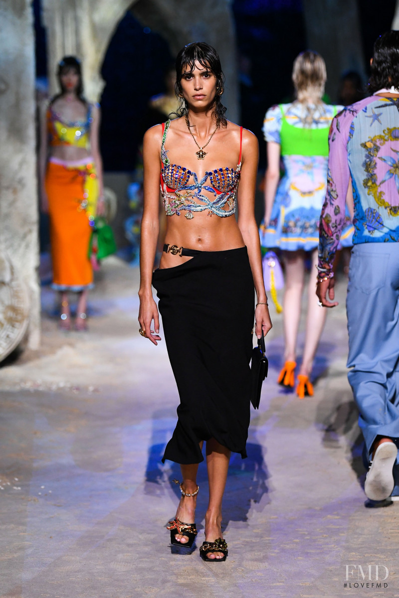 Mica Arganaraz featured in  the Versace fashion show for Spring/Summer 2021