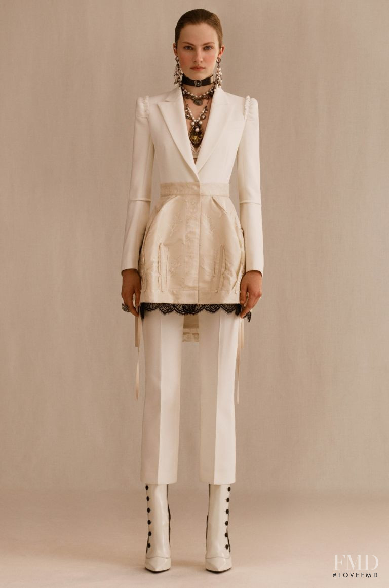 Felice Noordhoff featured in  the Alexander McQueen lookbook for Pre-Spring 2019