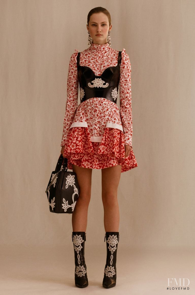 Felice Noordhoff featured in  the Alexander McQueen lookbook for Pre-Spring 2019