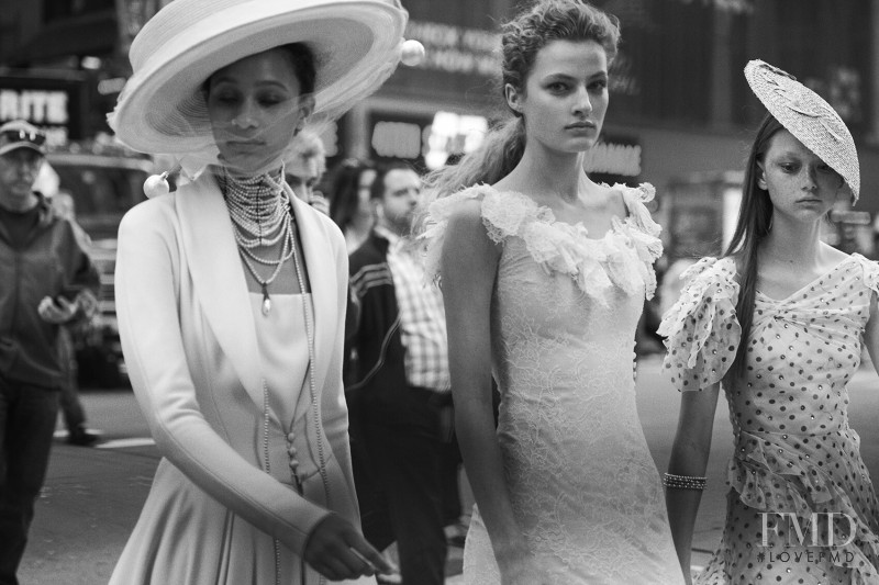 Felice Noordhoff featured in  the Christian Dior Haute Couture Haute Couture Meets Times Square advertisement for Autumn/Winter 2020