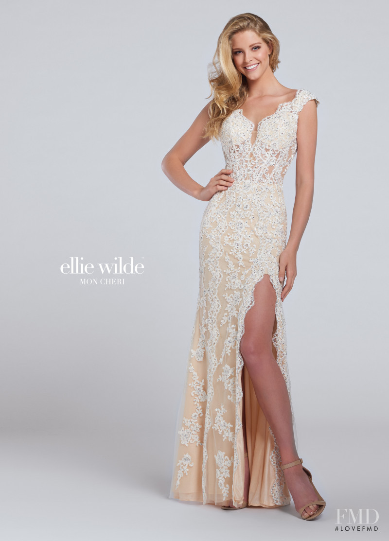 Abby Champion featured in  the Mon Cheri Bridal x Ellie Wilde catalogue for Spring/Summer 2017