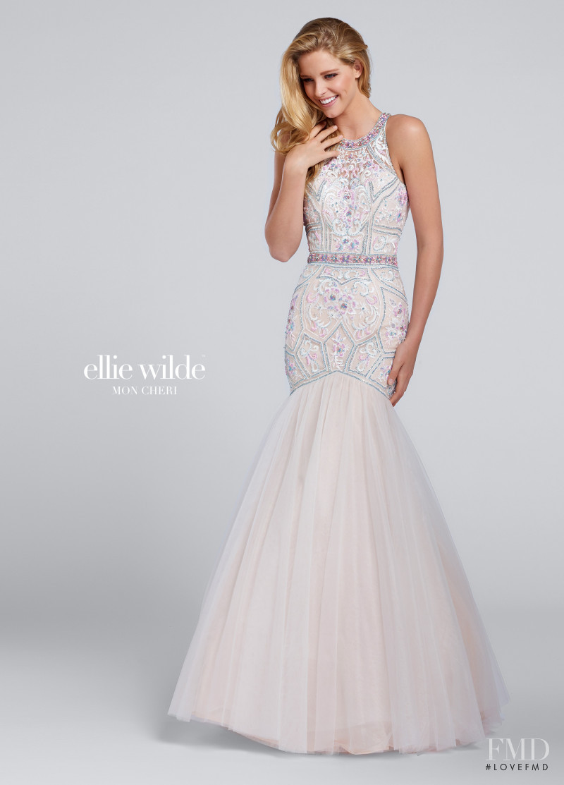 Abby Champion featured in  the Mon Cheri Bridal x Ellie Wilde catalogue for Spring/Summer 2017