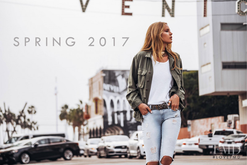 Abby Champion featured in  the Black Orchid Denim advertisement for Spring/Summer 2017