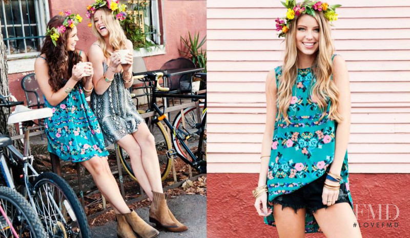 Abby Champion featured in  the Mumu advertisement for Spring/Summer 2017