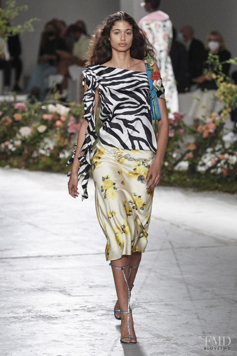 Malika El Maslouhi featured in  the Blumarine fashion show for Spring/Summer 2021
