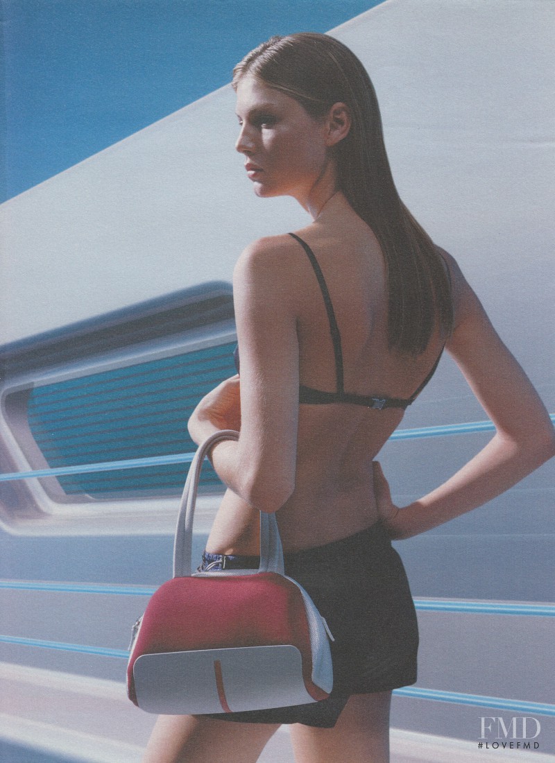 Angela Lindvall featured in  the Prada Sport advertisement for Spring/Summer 2000