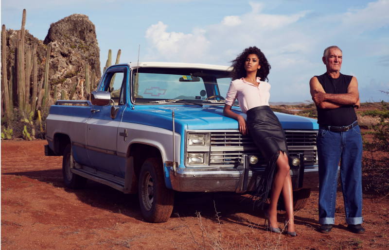 Imaan Hammam featured in  the SuperTrash advertisement for Spring/Summer 2015