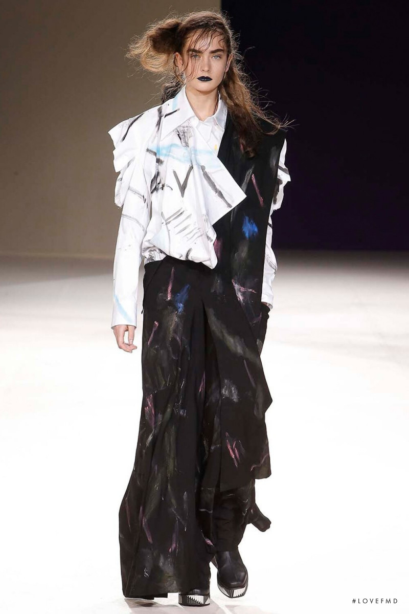 Alisha Nesvat featured in  the Yohji Yamamoto fashion show for Autumn/Winter 2019