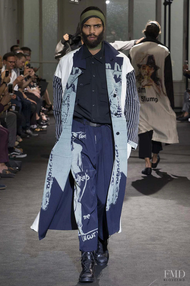 Geron Mckinley featured in  the Yohji Yamamoto fashion show for Spring/Summer 2017