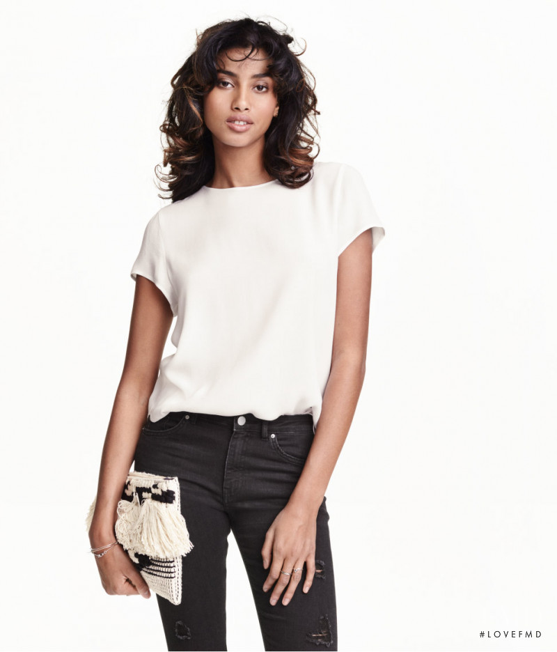 Imaan Hammam featured in  the H&M catalogue for Spring/Summer 2016