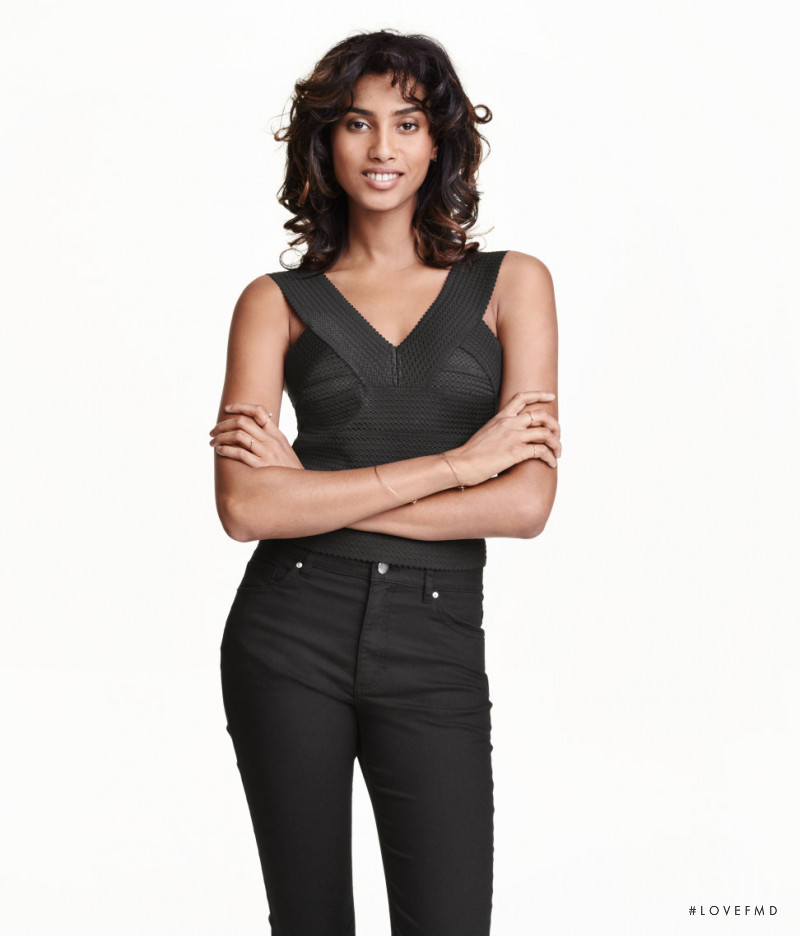 Imaan Hammam featured in  the H&M catalogue for Spring/Summer 2016