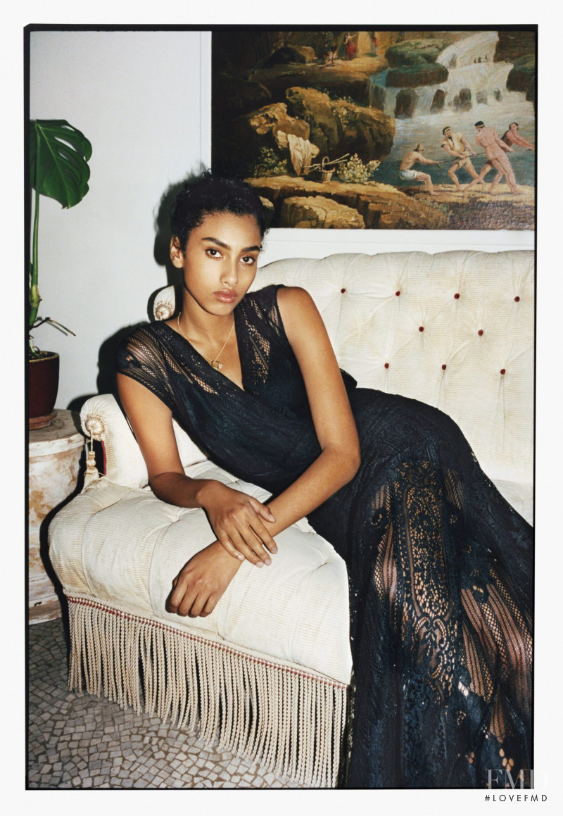 Imaan Hammam featured in  the Maje advertisement for Autumn/Winter 2016
