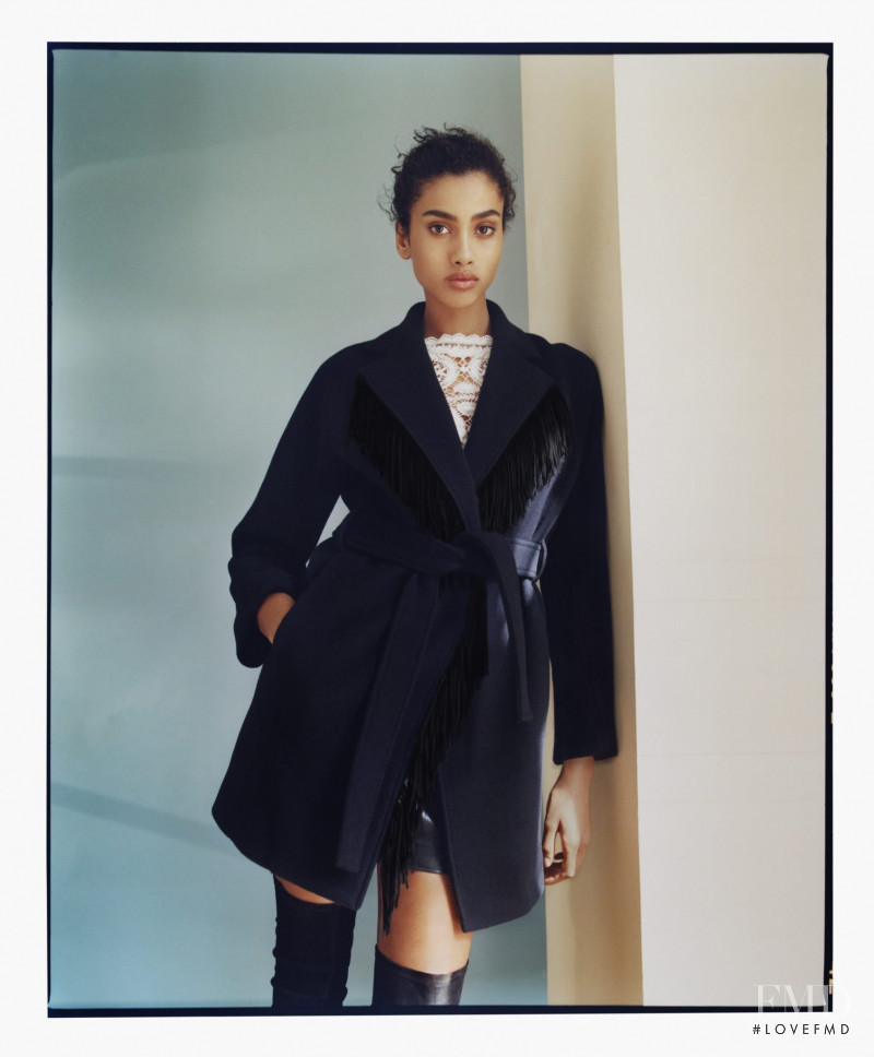 Imaan Hammam featured in  the Maje advertisement for Autumn/Winter 2016