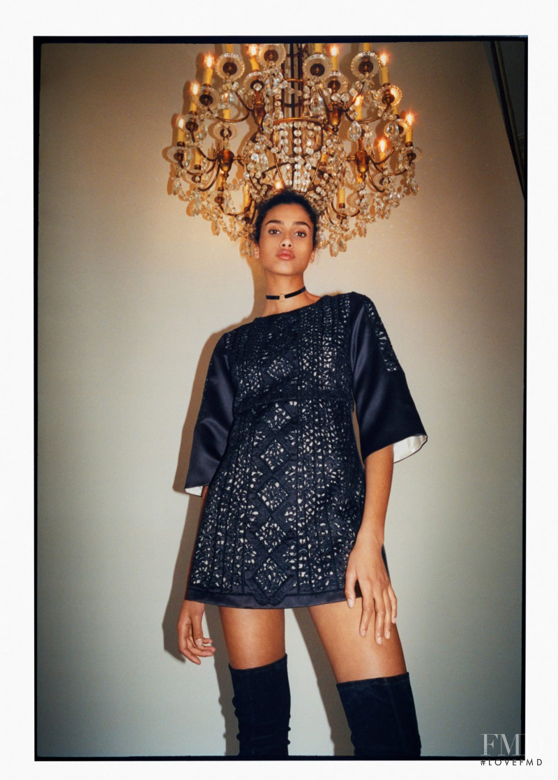 Imaan Hammam featured in  the Maje advertisement for Autumn/Winter 2016