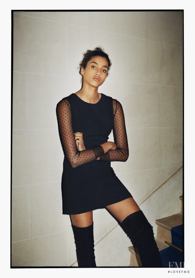 Imaan Hammam featured in  the Maje advertisement for Autumn/Winter 2016