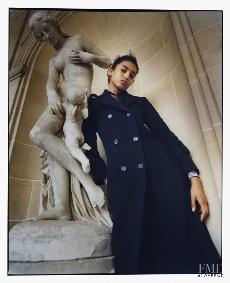 Imaan Hammam featured in  the Maje advertisement for Autumn/Winter 2016