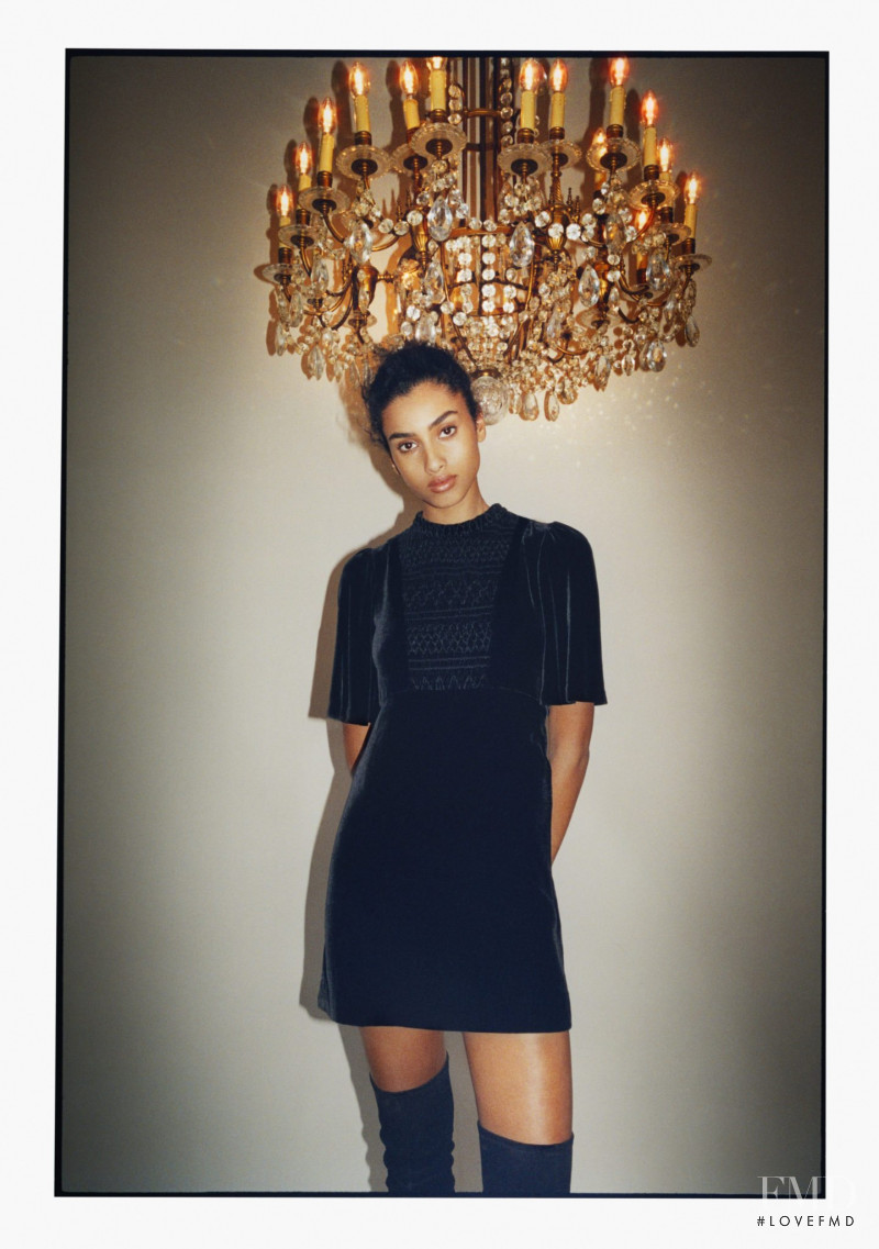 Imaan Hammam featured in  the Maje advertisement for Autumn/Winter 2016