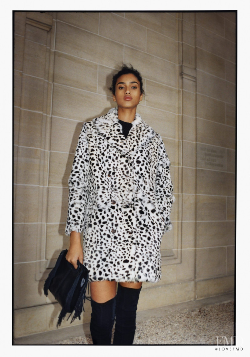 Imaan Hammam featured in  the Maje advertisement for Autumn/Winter 2016