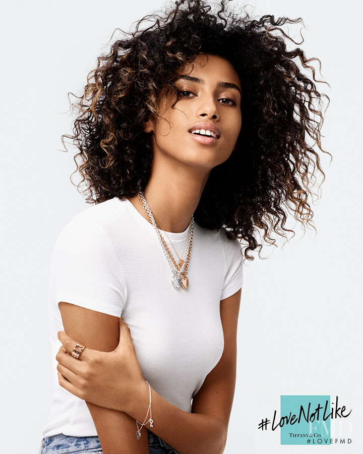 Imaan Hammam featured in  the Tiffany & Co. advertisement for Spring/Summer 2017