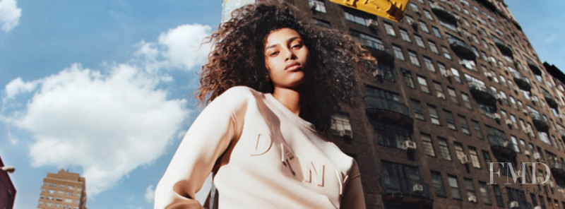 Imaan Hammam featured in  the DKNY advertisement for Pre-Spring 2017