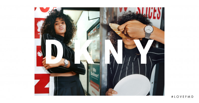 Imaan Hammam featured in  the DKNY advertisement for Pre-Spring 2017